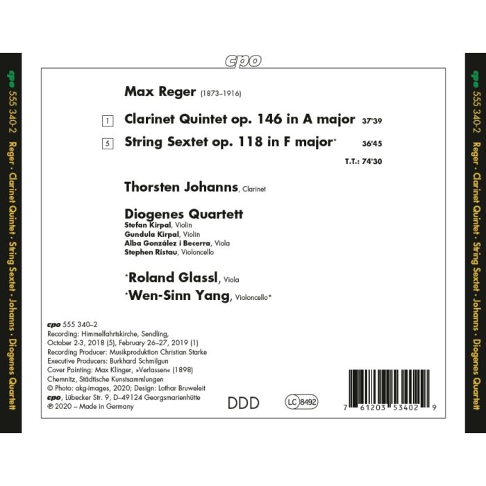Reger: Clarinet Quintet; String Sextet - slide-1