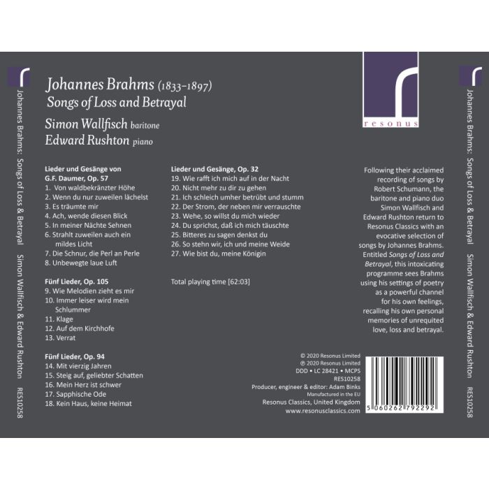 Brahms: Songs of Loss and Betrayal - slide-1
