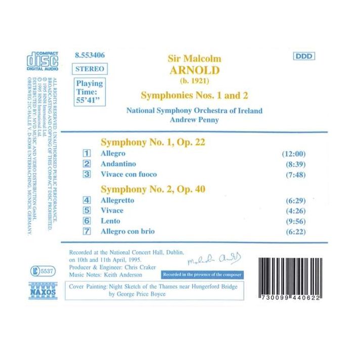 ARNOLD: Symphonies nos. 1 & 2 - slide-1