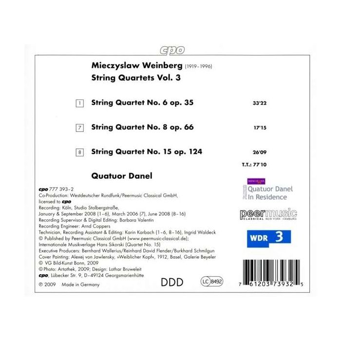 Weinberg: String Quartets Vol. 3: Nos. 6, 8 & 15 - slide-1