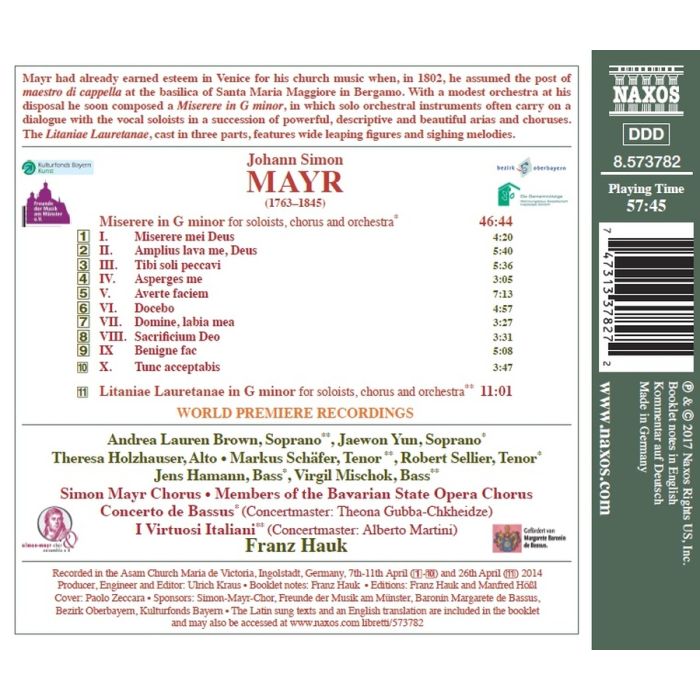 Mayr: Miserere; Litaniae Laurentanae - slide-1