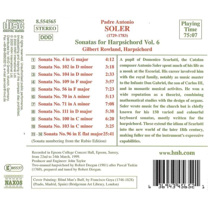 SOLER: Sonatas for Harpsichord, Vol. 6 - slide-1