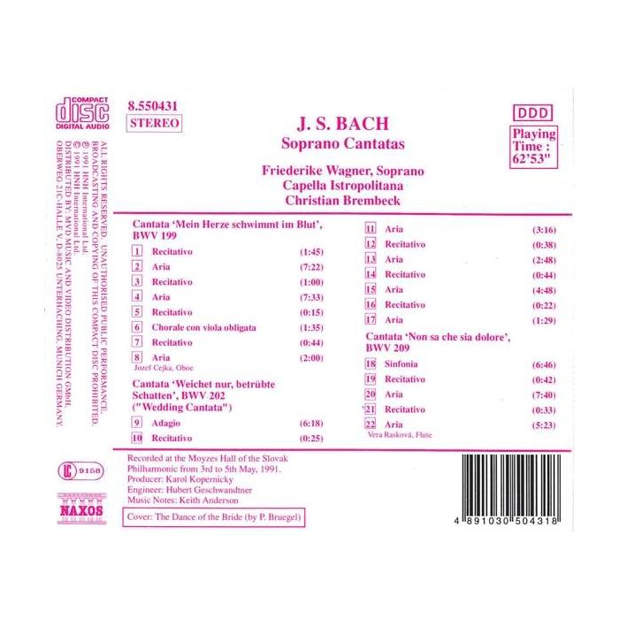 Bach: Soprano Cantatas, BWV 199, 202 and 209 - slide-1