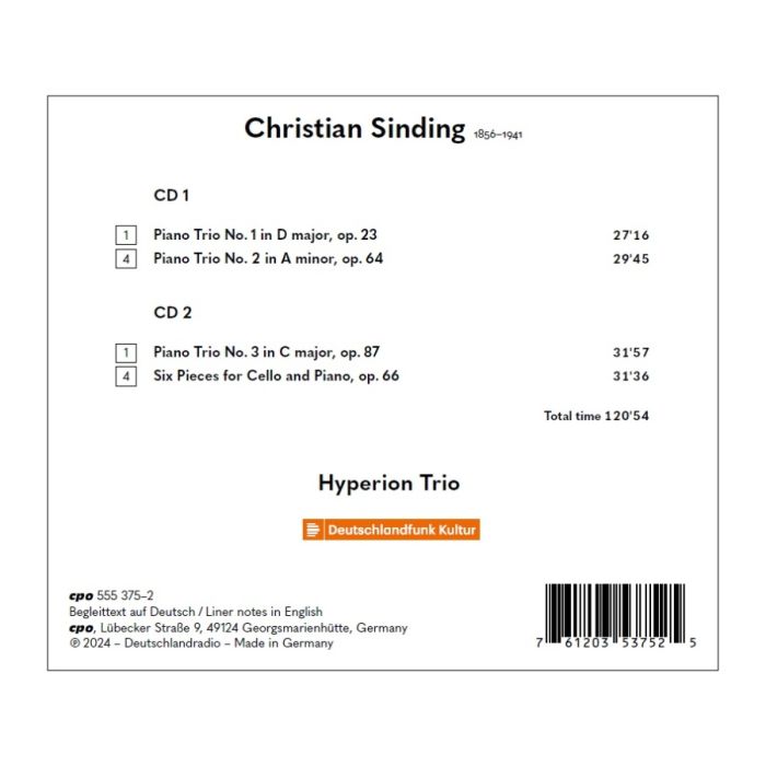 Sinding: Piano Trios - slide-1