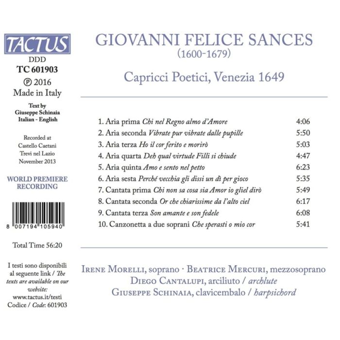 Sances: Capricci Poetici, Venezia 1649 - slide-1
