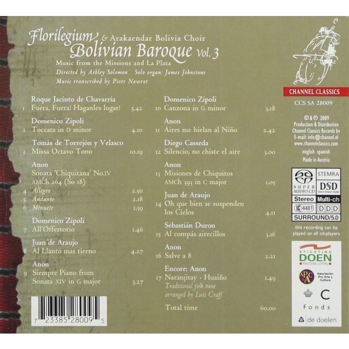 Bolivian Baroque Vol. 3 - Music from the Missions and La Plata - slide-1