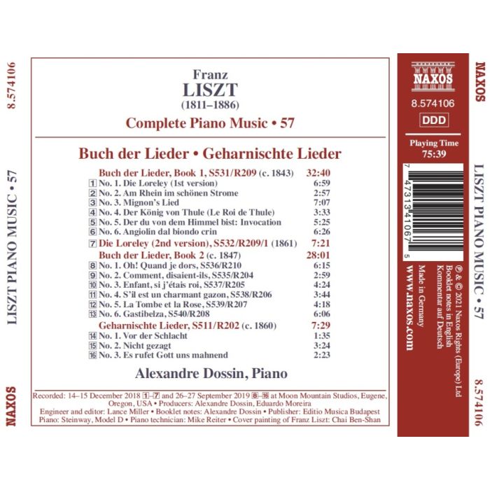 Liszt: Complete Piano Music Vol. 57 - Buch der Lieder; Geharnischte Lieder - slide-1