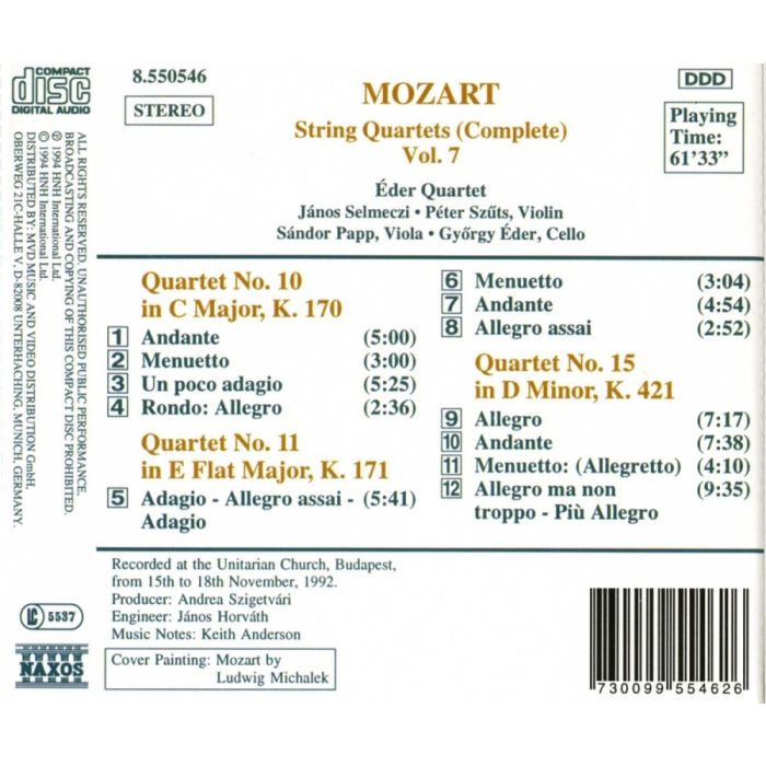 Mozart: String Quartets, K. 170-171 and K. 421 - slide-1