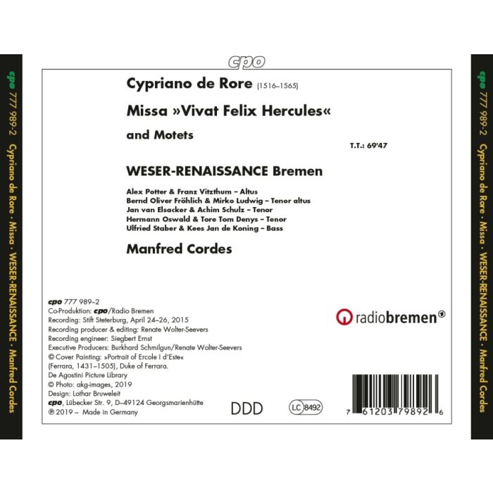 Rore: Missa “Vivat Felix Hercules”; Motets - slide-1