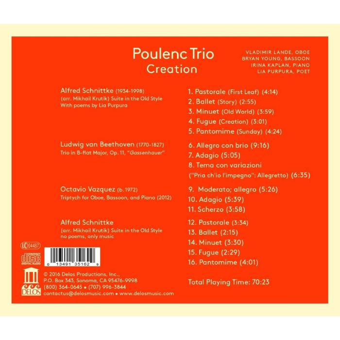 Creation - Schnittke: Suite in the Old Style; Beethoven: Trio “Gassenhauer”; Vazquez: Triptych - slide-1