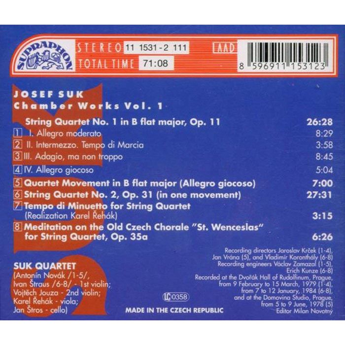 Suk: String Quartets Nos 1 and 2 - slide-1