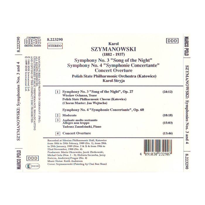 SZYMANOWSKI: Symphonies Nos. 3 & 4 - slide-1