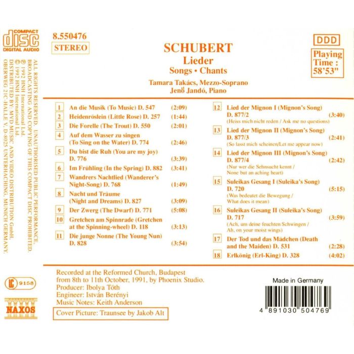 Schubert: Lider songs chants - slide-1