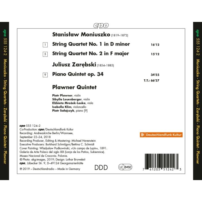 Moniuszko: String Quartets Nos. 1 & 2; Zarębski: Piano Quintet - slide-1
