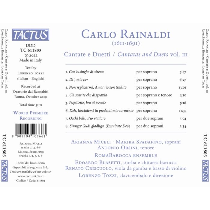 Rainaldi: Cantatas and Duets vol. III - slide-1