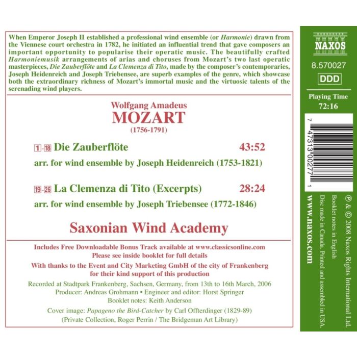 Mozart: Die Zauberflöte, La Clemenza di Tito (arr. for wind ensemble) - slide-1