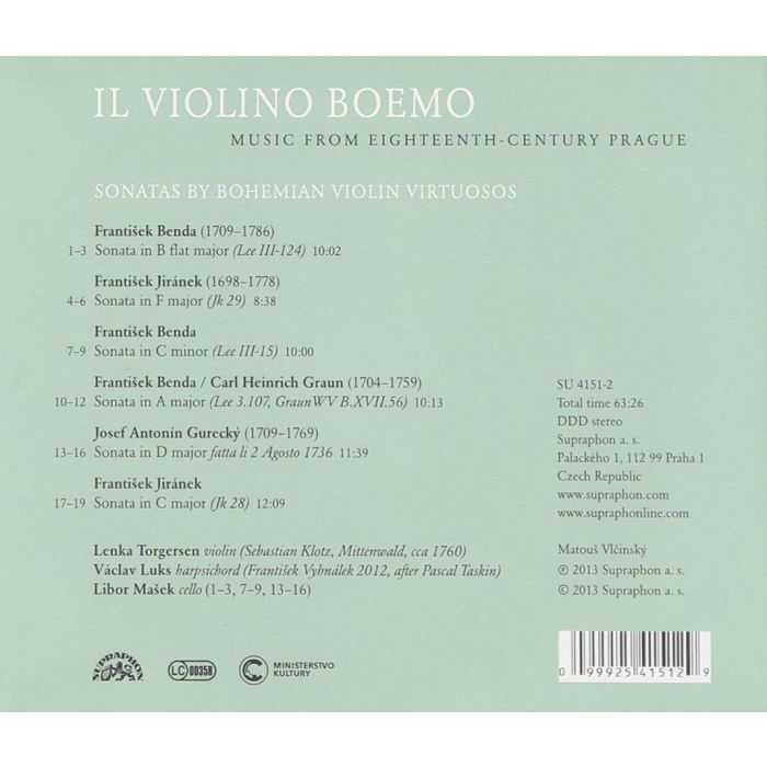 Violin Sonatas: Benda, Gurecký, Jiránek - slide-1