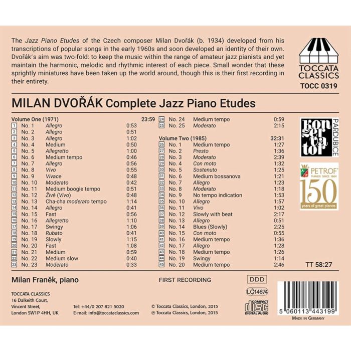 Dvořák, Milan: Complete Jazz Piano Etudes - slide-1