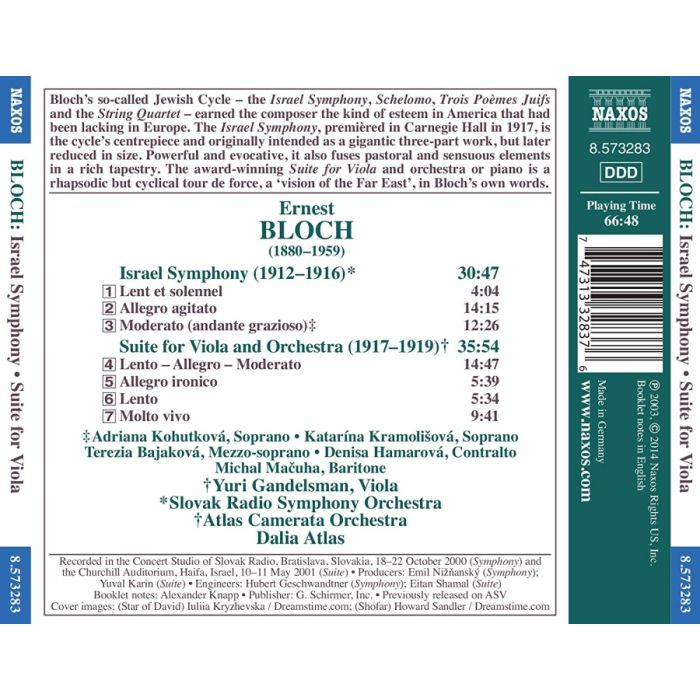 Bloch: Israel Symphony; Suite for Viola and Orchestra - slide-1