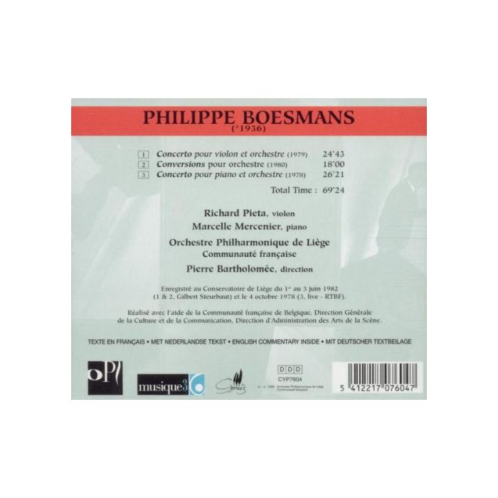 Boesmans: Violin Concerto, Piano Concerto & Conversions - slide-1