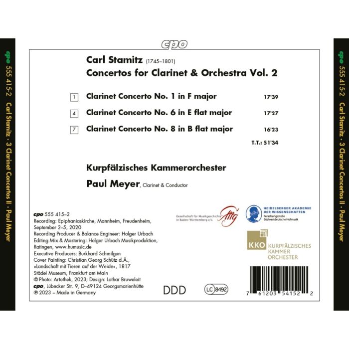 Stamitz: Clarinet Concertos Vol. 2 - Nos. 1, 6 & 8 - slide-1