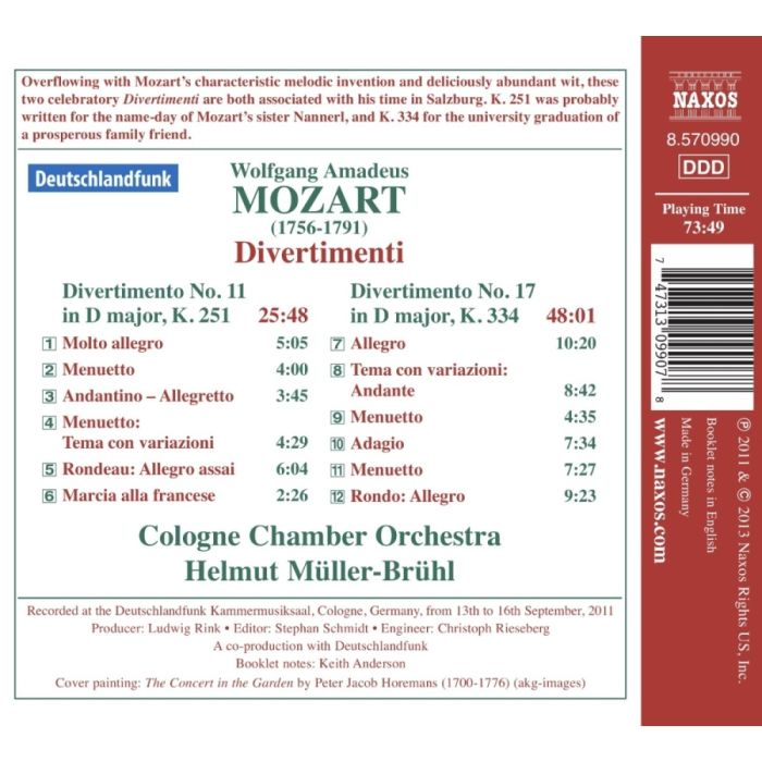 Mozart: Divertimenti Nos. 11 & 17 - slide-1