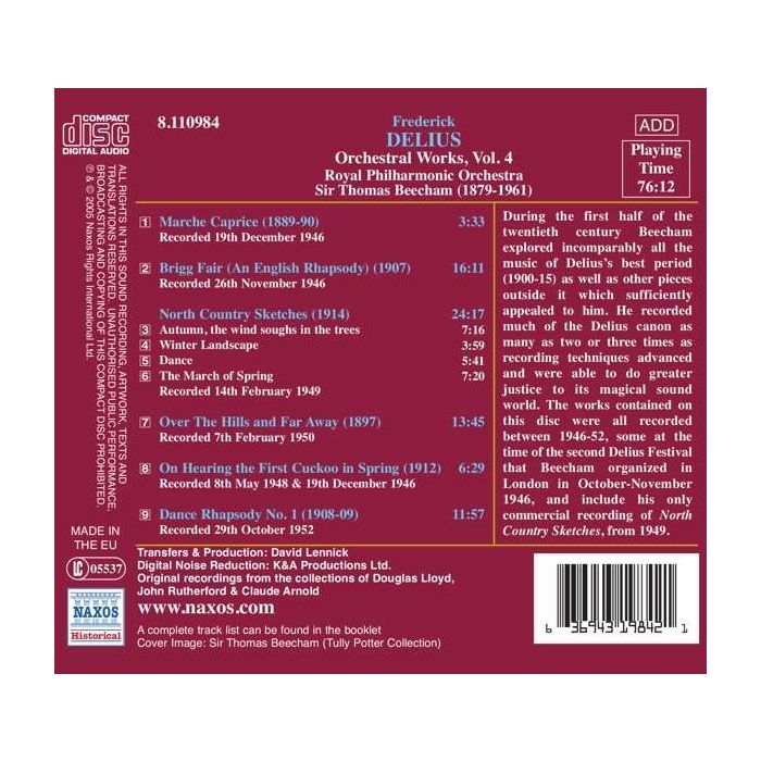Delius: Orchestral Works Vol. 4 - slide-1