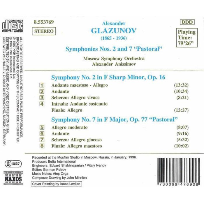 GLAZUNOV: Symphonies nos. 2 & 7 - slide-1