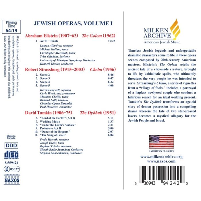 ELLENSTEIN / STRASSBURG / TAMKIN- Scenes from Jewish Operas, Vol 1 - slide-1