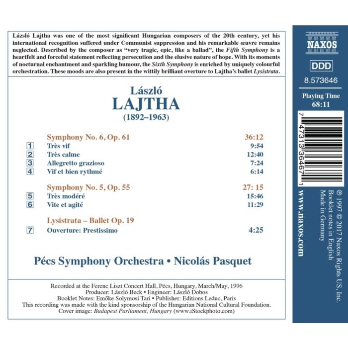 Lajtha: Symphonies Nos. 5 & 6 - slide-1