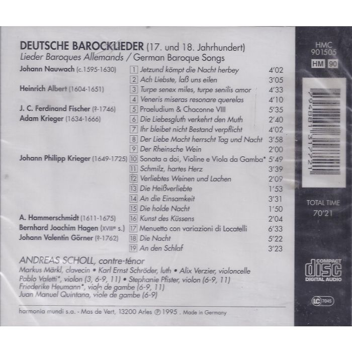 SCHOLL Andreas - Chansons baroques allemandes - slide-1