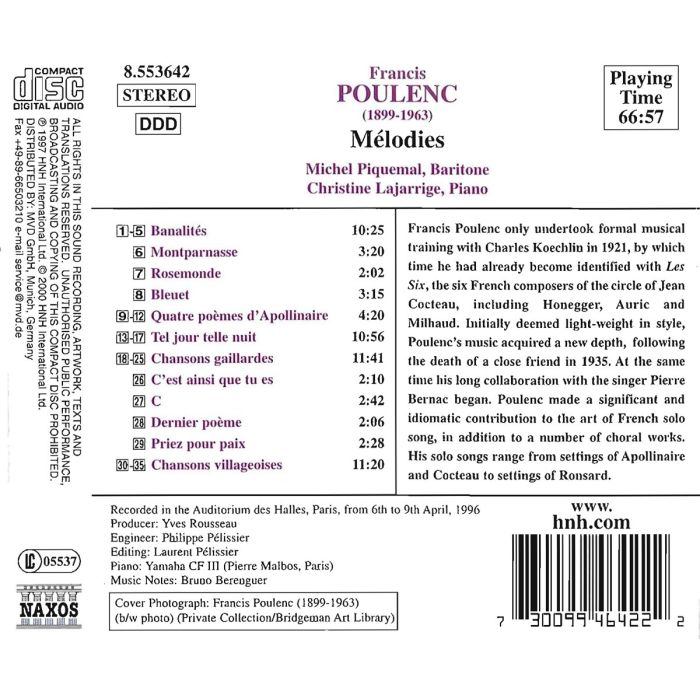 POULENC: Melodies ( Songs ) - slide-1