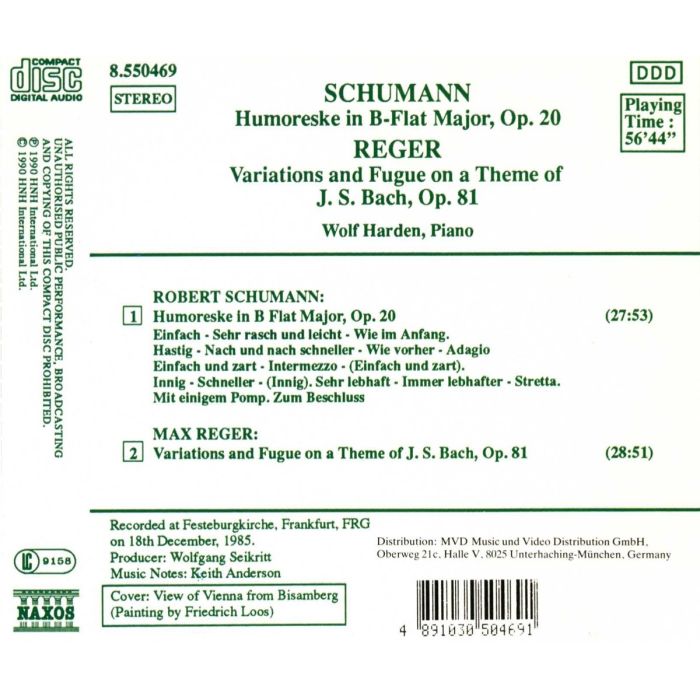 Schumann: Humoreske, Op. 20 / REGER: Variations and Fugue on a Theme of J.S. Bach - slide-1