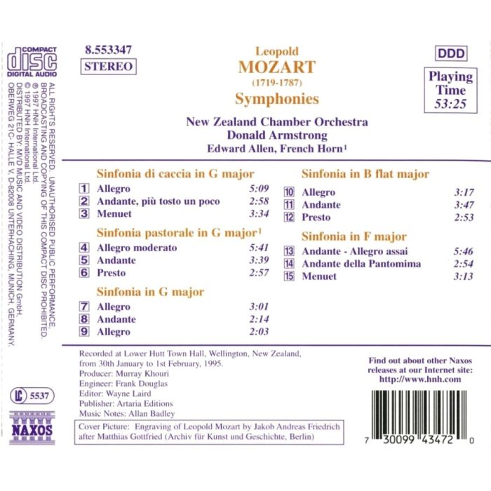 MOZART Leopold: Sinfonia di Caccia, Sinfonia Pastorale - slide-1