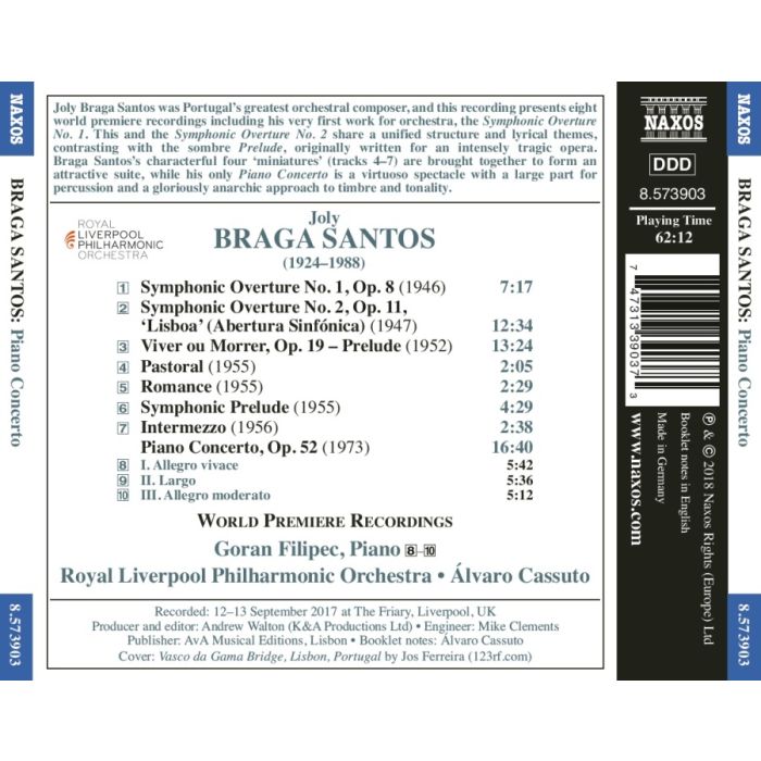 Braga Santos: Piano Concerto; Symphonic Overtures Nos. 1 and 2 - slide-1