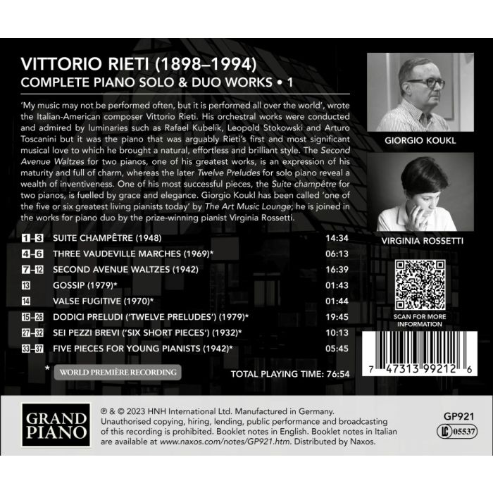 Rieti: Complete Piano Solo & Duo Works Vol. 1 - slide-1