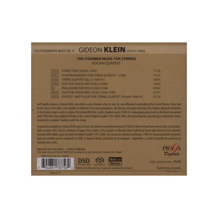 Klein Gideon - Chamber Music for Strings - slide-1