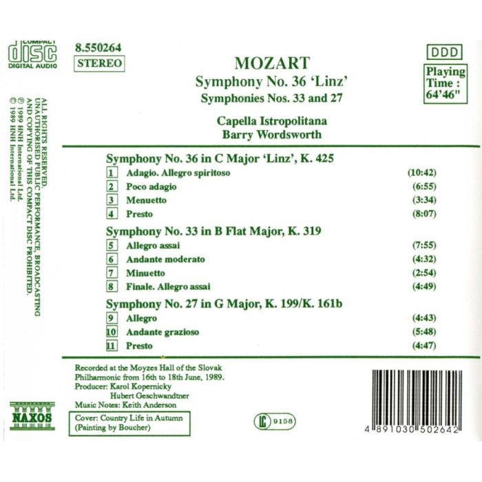 Mozart: Symphonies Nos. 36, 33 and 27 - slide-1