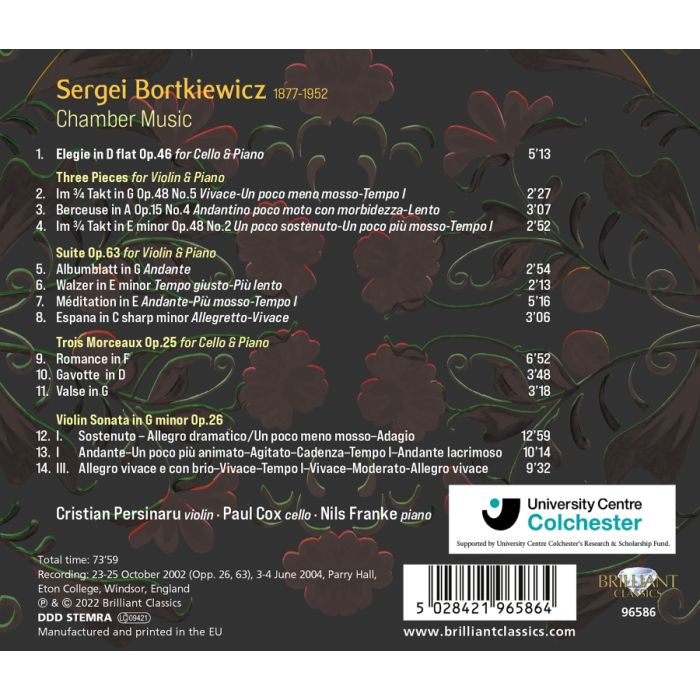 Bortkiewicz: Chamber Music - slide-1