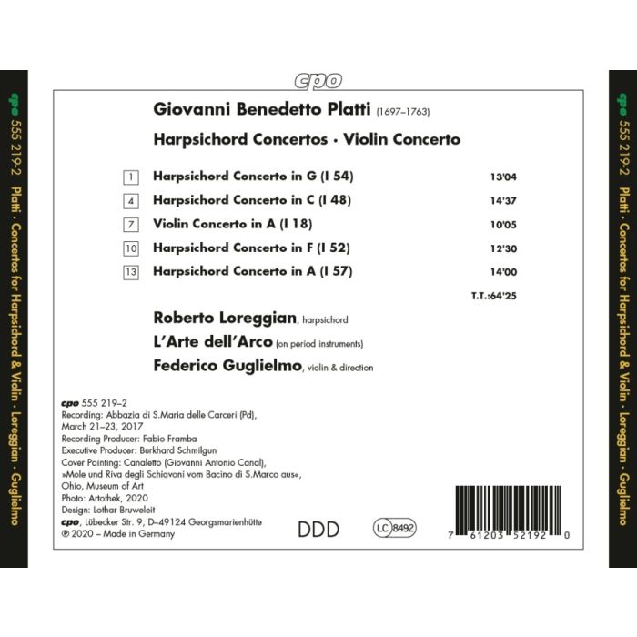 Platti: Four Harpsichord Concertos & Violin Concerto - slide-1