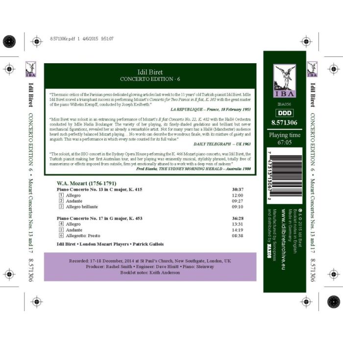 Biret Concerto Edition 6 - Mozart: Piano Concertos Nos. 13 & 17 - slide-1