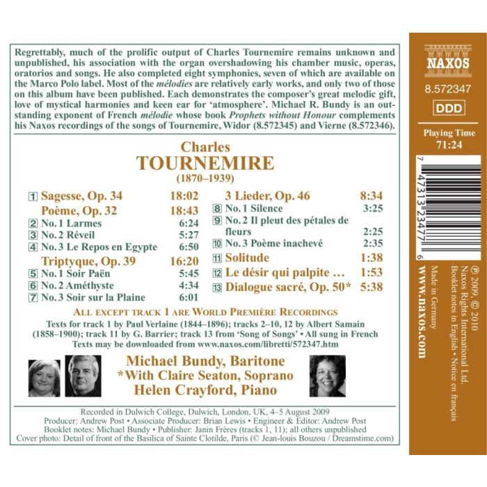 Tournemire: Sagesse, Poeme, Dialogue sacré, 3 Lieder - slide-1