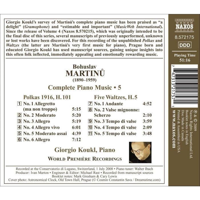 MARTINU: Complete Piano Music Vol. 5 - slide-1