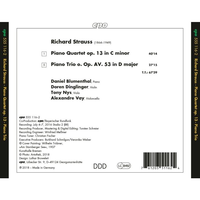 Strauss: Piano Quartet; Piano Trio No. 2 - slide-1