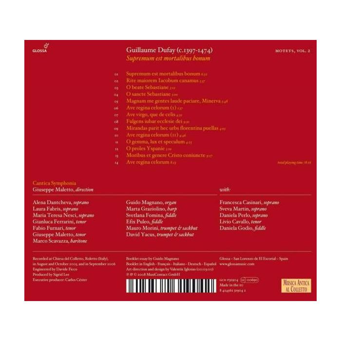 Dufay: Supremum est - Motets vol. 2 - slide-1