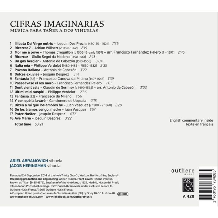 Cifras Imaginarias, Música para tañer a dos vihuelas - slide-1