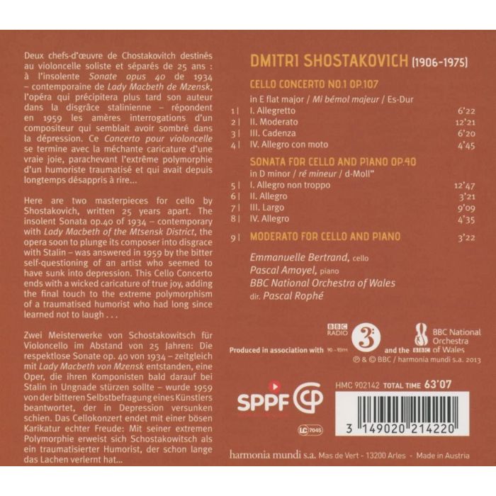 Shostakovich: Cello Concerto No. 1, Sonata for cello and piano - slide-1