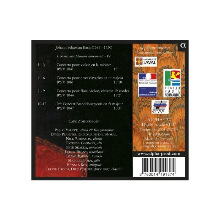 BACH: Concerts avec plusieurs instruments – IV: Violin Conc. BWV 1041, Conc. for 2 harpsichords BWV 1061, Triple Conc. BWV 1044, Brandenburg Conc. No. 2 - slide-1