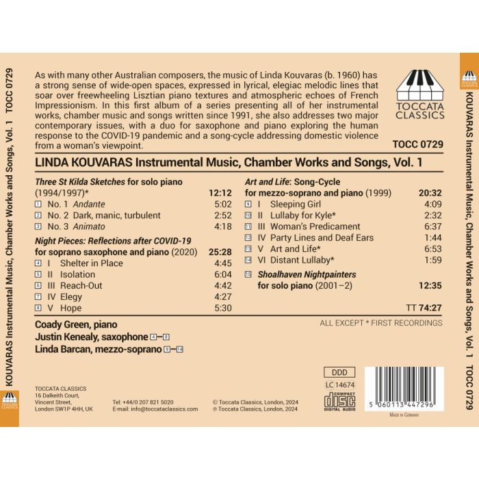 Kouvaras: Instrumental Music, Chamber Works and Songs Vol. 1 - slide-1