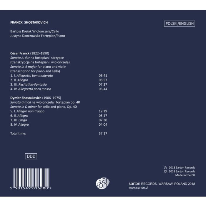 Franck; Shostakovich:Sonaty na wiolonczelę i fortepian - slide-1